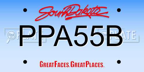 PPA55B South Dakota License Plate