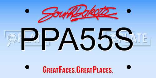 PPA55S South Dakota License Plate