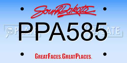 PPA585 South Dakota License Plate