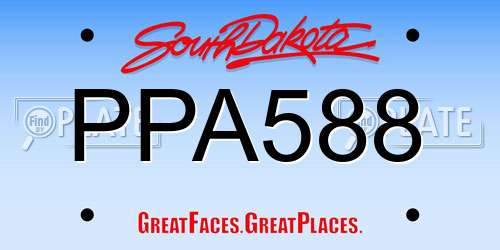 PPA588 South Dakota License Plate