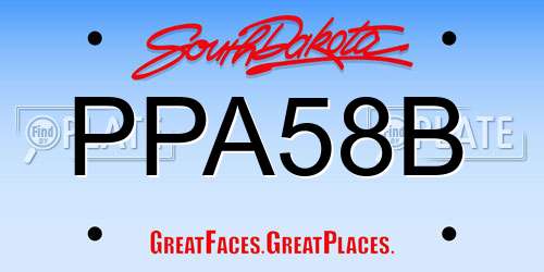 PPA58B South Dakota License Plate
