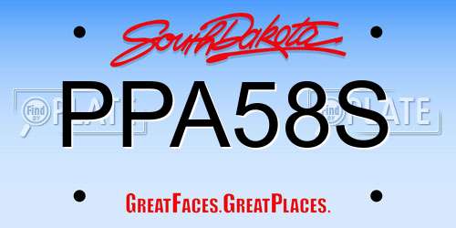 PPA58S South Dakota License Plate