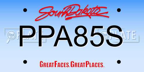 PPA85S South Dakota License Plate