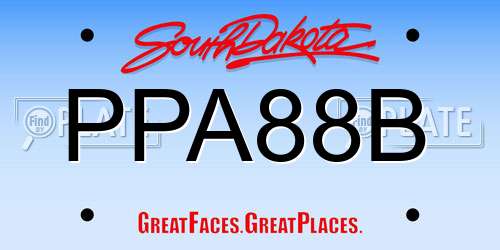 PPA88B South Dakota License Plate