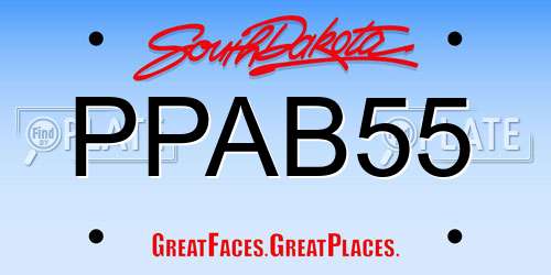 PPAB55 South Dakota License Plate