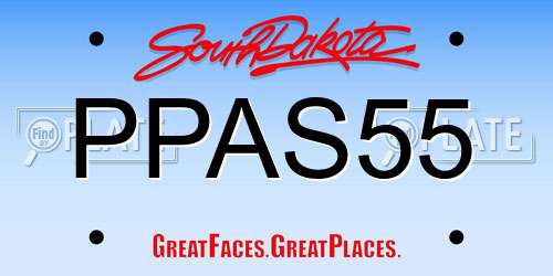 PPAS55 South Dakota License Plate