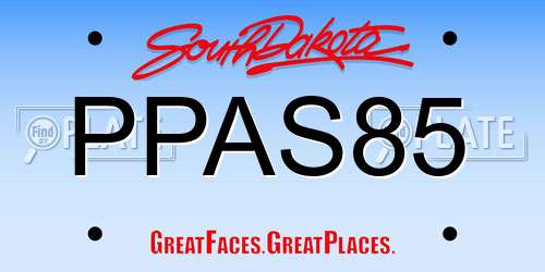 PPAS85 South Dakota License Plate