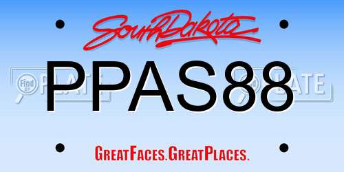 PPAS88 South Dakota License Plate