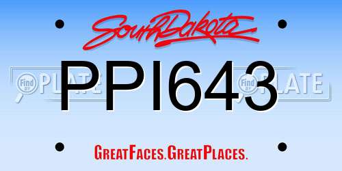 PPI643 South Dakota License Plate