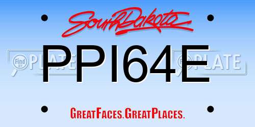PPI64E South Dakota License Plate