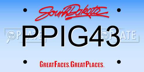 PPIG43 South Dakota License Plate