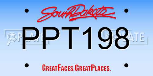 PPT198 South Dakota License Plate