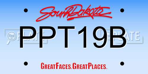 PPT19B South Dakota License Plate