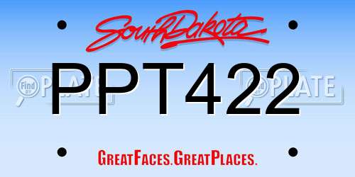 PPT422 South Dakota License Plate