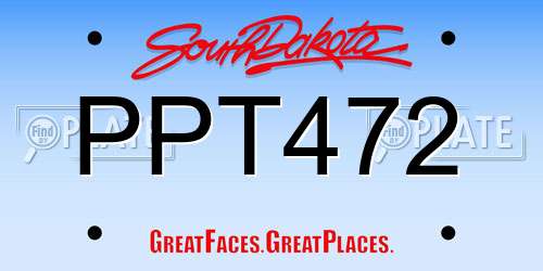 PPT472 South Dakota License Plate
