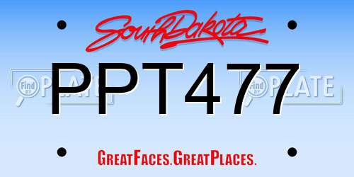 PPT477 South Dakota License Plate