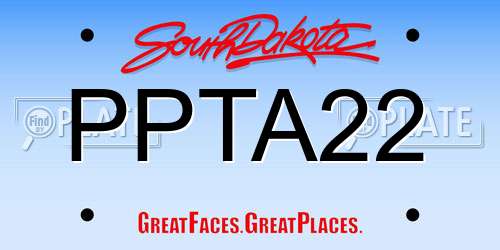 PPTA22 South Dakota License Plate