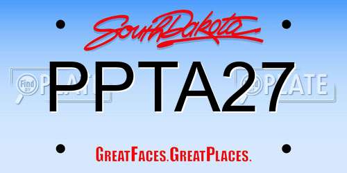 PPTA27 South Dakota License Plate