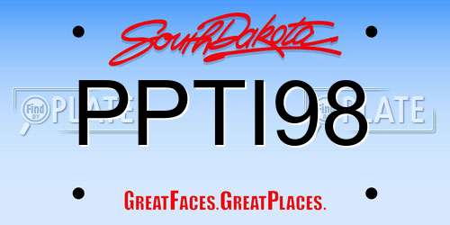PPTI98 South Dakota License Plate