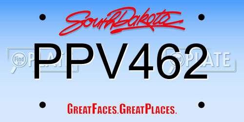 PPV462 South Dakota License Plate