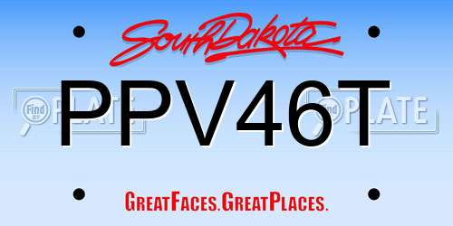 PPV46T South Dakota License Plate