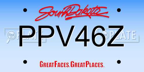 PPV46Z South Dakota License Plate