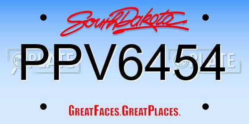 PPV6454 South Dakota License Plate