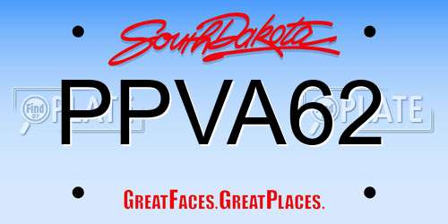 PPVA62 South Dakota License Plate