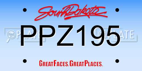 PPZ195 South Dakota License Plate
