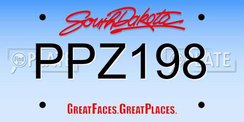 PPZ198 South Dakota License Plate