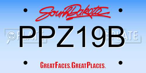 PPZ19B South Dakota License Plate