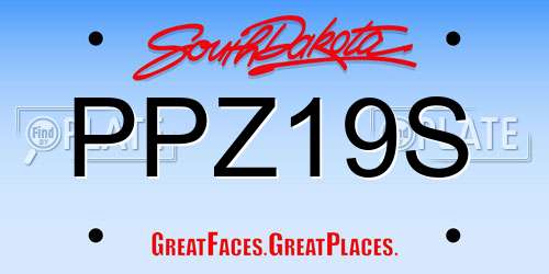PPZ19S South Dakota License Plate