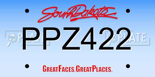 PPZ422 South Dakota License Plate