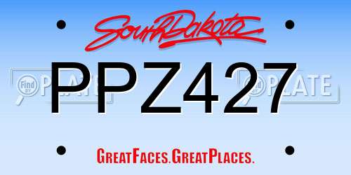 PPZ427 South Dakota License Plate