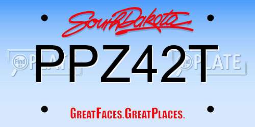 PPZ42T South Dakota License Plate