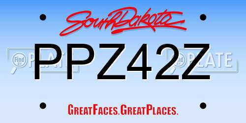 PPZ42Z South Dakota License Plate