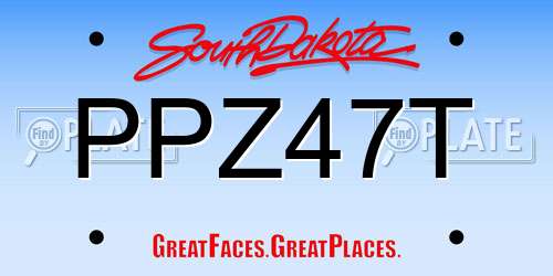 PPZ47T South Dakota License Plate