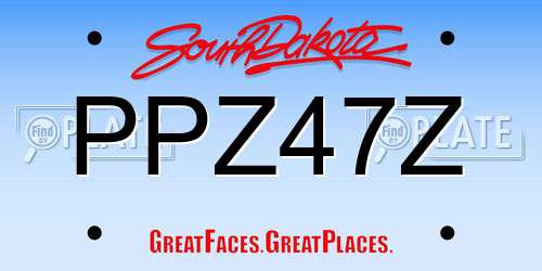 PPZ47Z South Dakota License Plate