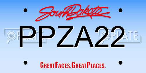 PPZA22 South Dakota License Plate