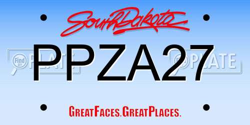 PPZA27 South Dakota License Plate