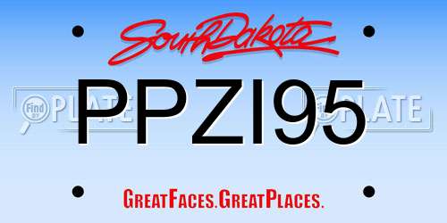 PPZI95 South Dakota License Plate