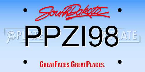 PPZI98 South Dakota License Plate