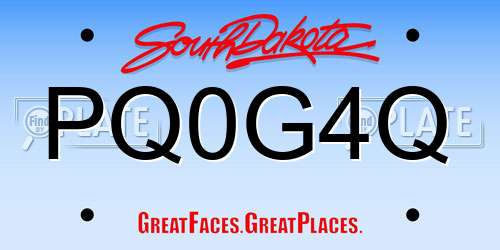 PQ0G4Q South Dakota License Plate