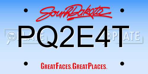 PQ2E4T South Dakota License Plate