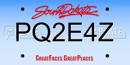 PQ2E4Z South Dakota License Plate