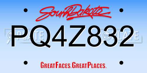 PQ4Z832 South Dakota License Plate