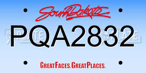 PQA2832 South Dakota License Plate