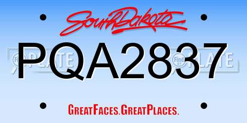 PQA2837 South Dakota License Plate