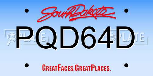 PQD64D South Dakota License Plate