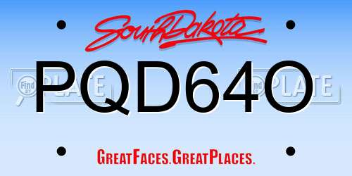 PQD64O South Dakota License Plate